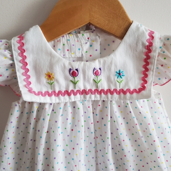 Baby Flower & Polka Dot Dress 6-9M - Picture 4 of 6